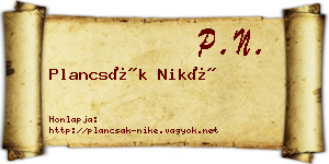 Plancsák Niké névjegykártya